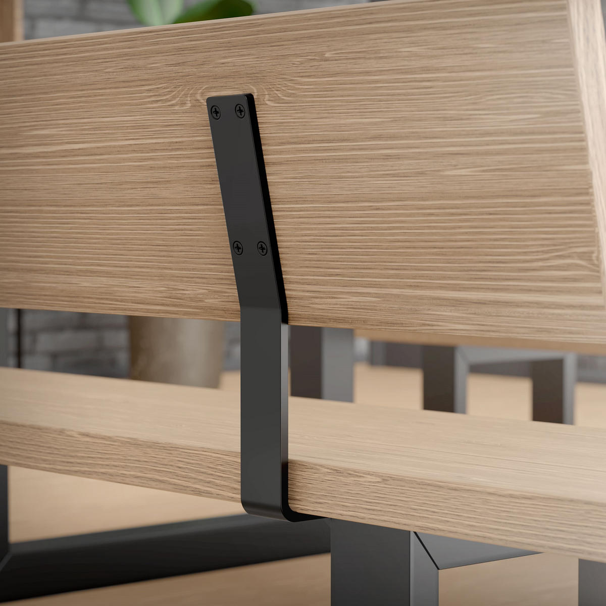 RÜCKENLEHNENHALTERUNG - Schwarz, Metall (5/34.5/10cm) - ML-DESIGN