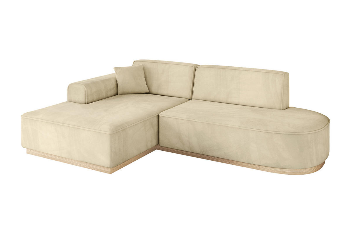 ECKSOFA Ottomane Links IREA-L1 - 232x165x80 cm Beige - Taupe, Holzwerkstoff/Textil (232/165cm) - ALTDECOR