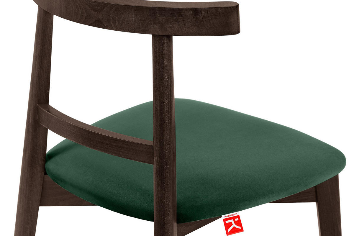 ESSTISCHSTÜHLE LILIO 2 St Vintage, Dunkelgrün / dunkelbraun - Dunkelgrün/Dunkelbraun, Holz/Textil (47/76/45cm) - KONSIMO®