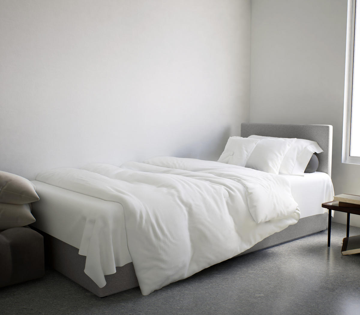 BOXBETT Verdig Mini Basic 90x200 Hellgrau Rechts - Hellgrau, Holz (90/200cm) - Fedve