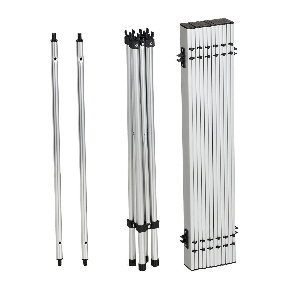 KLAPPTISCH - Silberfarben, Metall (70/70/70cm) - Relaxdays