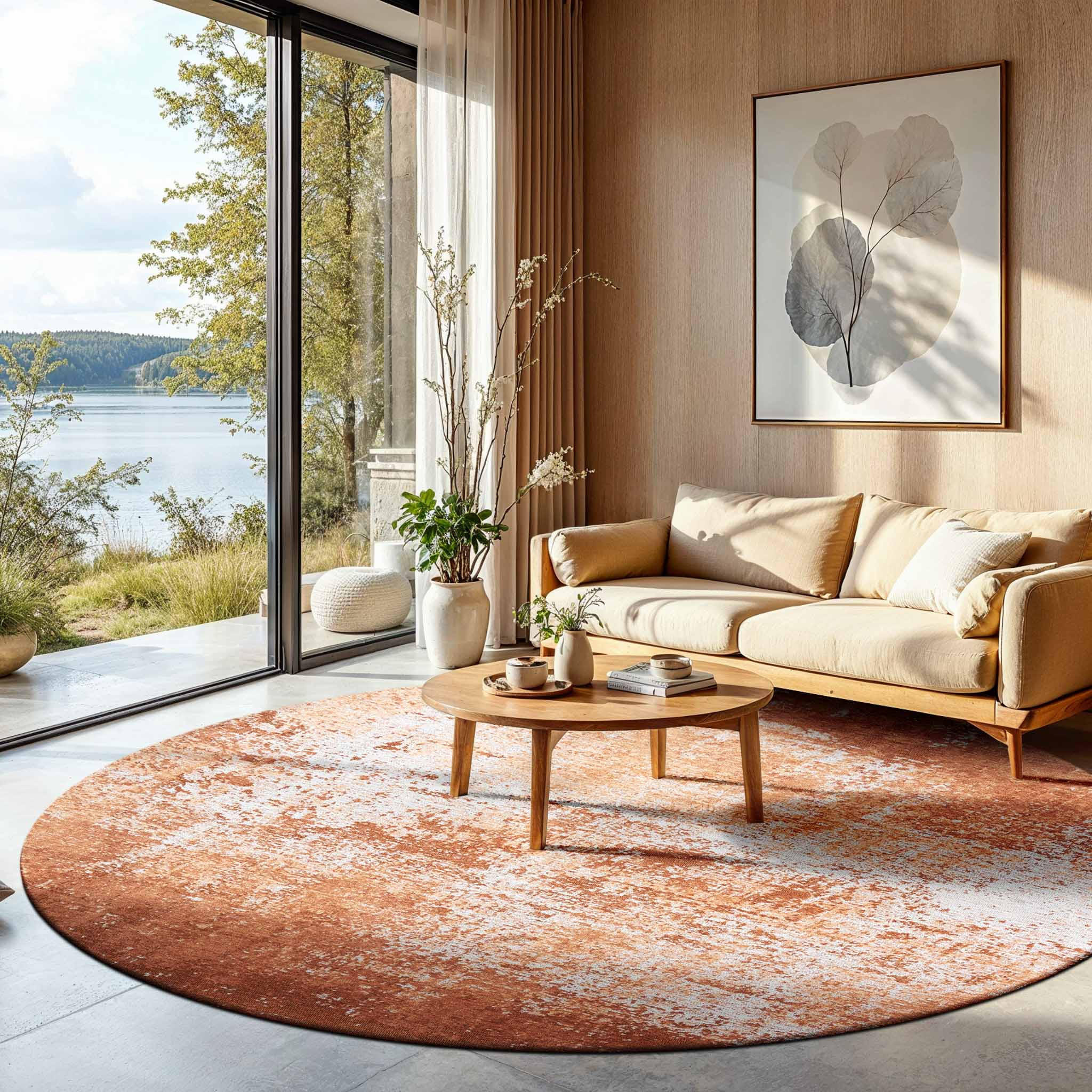TEPPICH Mars Virgin Land 240/240 cm - Orange, Textil (240/240cm) - Louis De Poortere