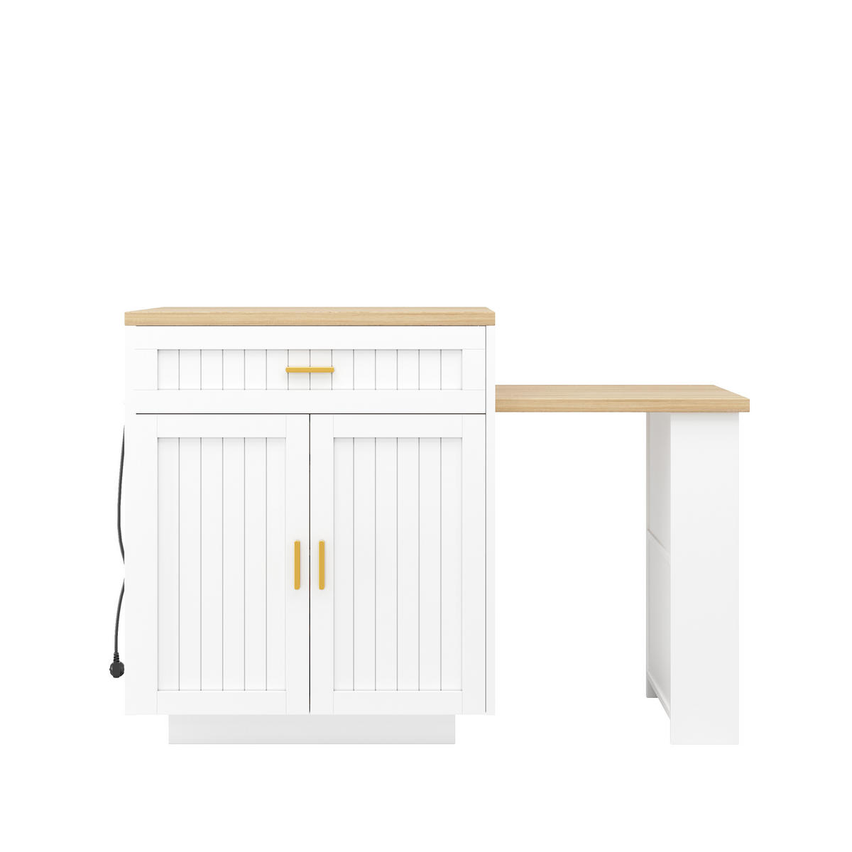 KÜCHENINSEL DE-41186 121,5-192/70/92 cm Weiß - Weiß, Holzwerkstoff (121.5/92/70cm) - ComfortXL