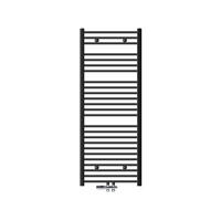 BADHEIZKÖRPER Sahara 600x1500 mm Anthrazit gerade mit Ventil Durchgang - Anthrazit, Metall (60/150/3cm) - LuxeBath