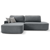 ECKSCHLAFSOFA Gavi grau velours links - Grau, Textil (269/171cm) - Beautysofa