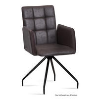 ARMLEHNSTUHL (8er-Set) Devina 52x91x60 Schwarz/Espresso - Dunkelbraun/Schwarz, Kunststoff (60/91/52cm) - 58aufmkessel