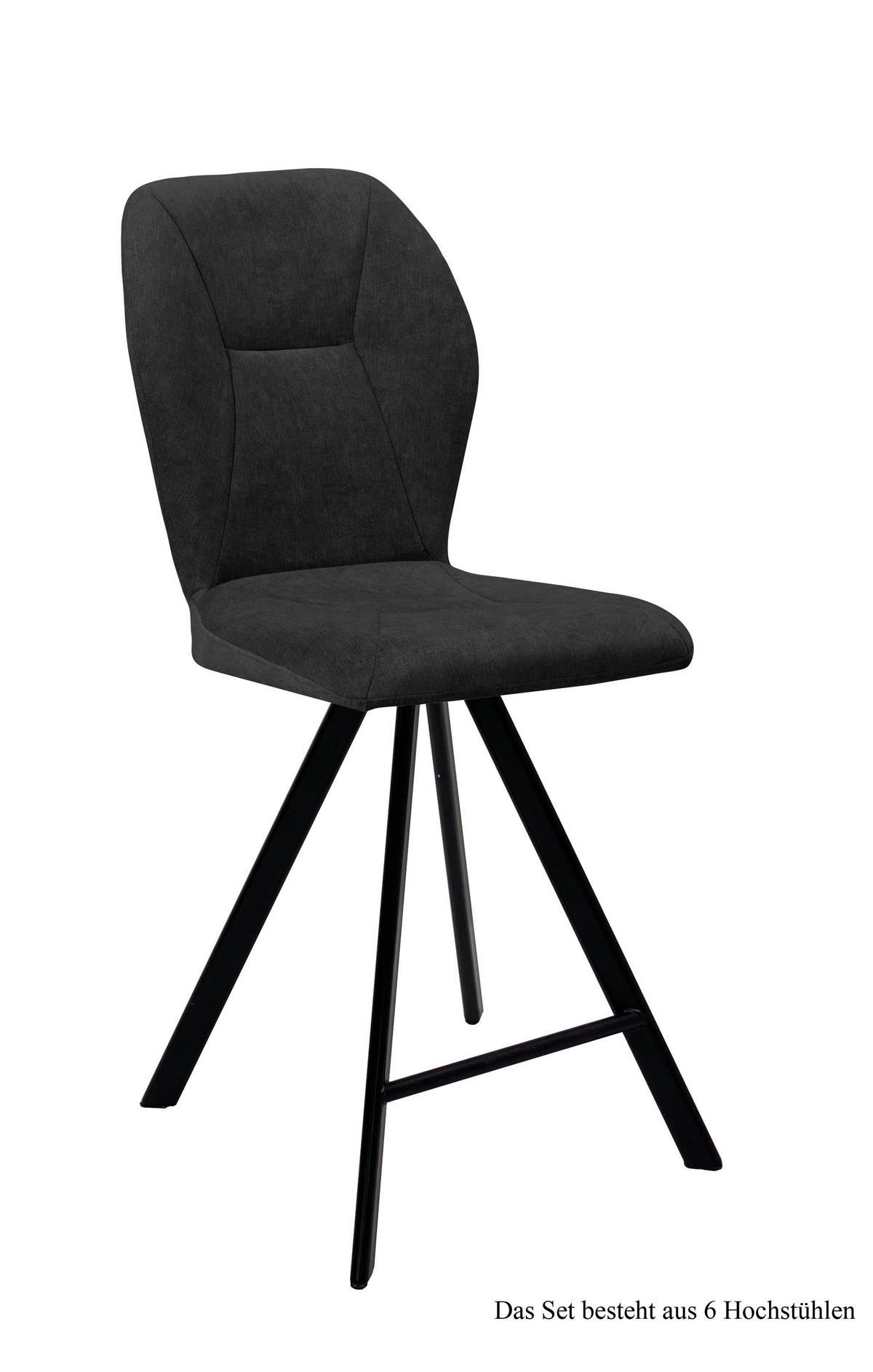 THEKENSTUHL drehbar (6er-Set) Diantha 51x109x60 Schwarz/Anthrazit - Anthrazit/Schwarz, Kunststoff (60/109/51cm) - 58aufmkessel