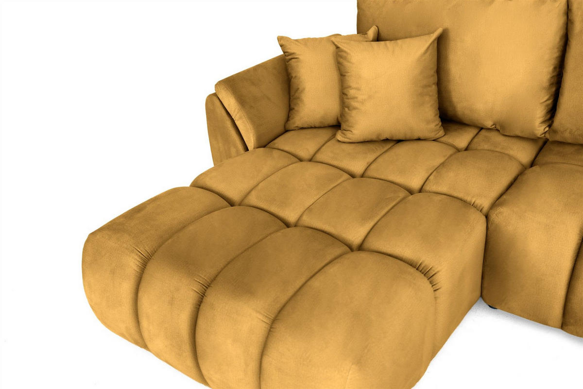 ECKSOFA Collin Mit Schlaffunktion - Gelb, Holzwerkstoff/Textil (280/185cm) - Fun Möbel