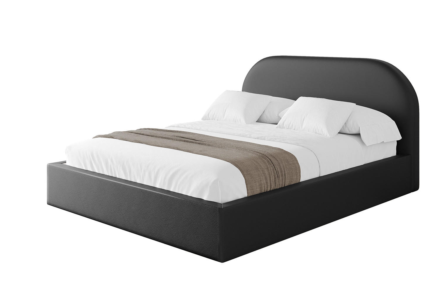 POLSTERBETT mit Bettkasten und Lattenrost, Bett mit Matratze H3/H4 - TIVON 180x200 Schwarz Kunstleder - Schwarz Hochglanz, Holzwerkstoff/Textil (180/200cm) - ALTDECOR