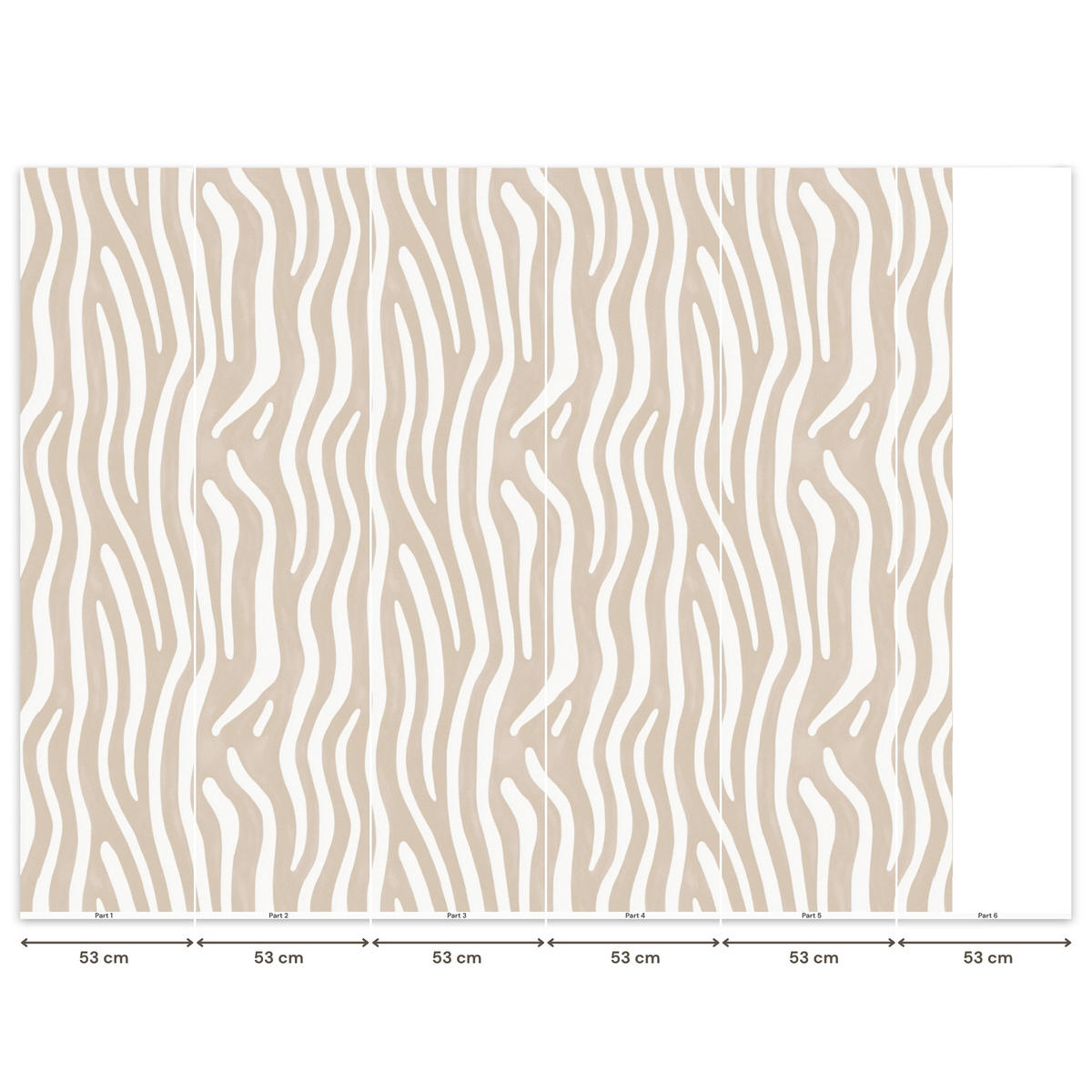 TAPETE - Abstrakt - Zebra - Beige - 280x220 cm - Beige, Papier (280/220cm) - OnlyWow