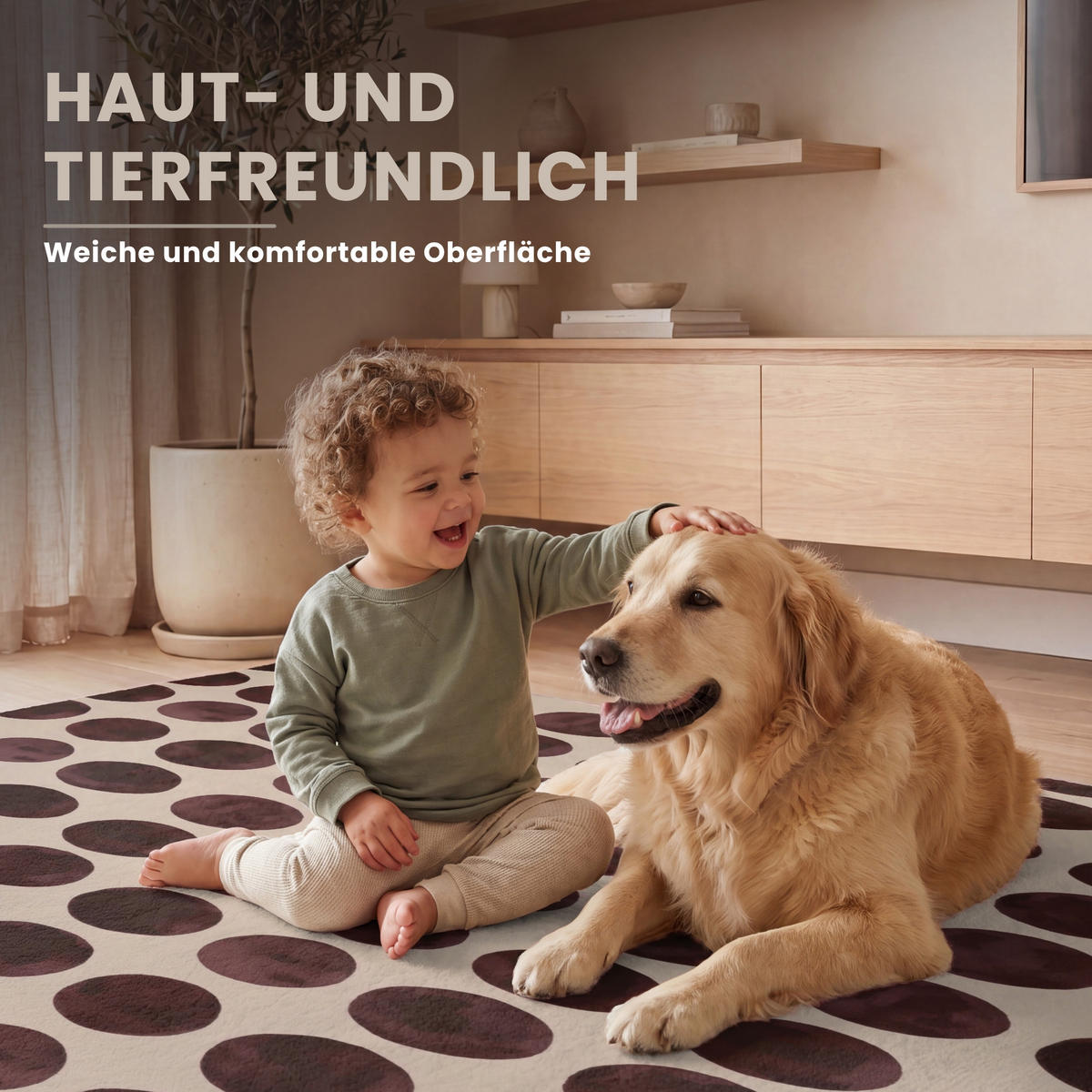 KOBERCE - Bodky - Vzor - Hnedý - 140x200 cm - tmavohnedá, textil/plast (140/0.4cm) - OnlyWow