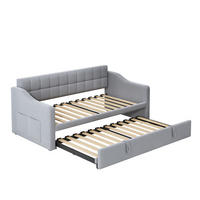 AUSZIEHBETT 90/180/190 cm DE-01999, in Hellgrau - Hellgrau, Metall (90/190cm) - ComfortXL