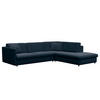 ECKSOFA mit Ottomane - Blau/Schwarz, Kunststoff/Textil (328/272cm) - home24