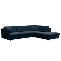 ECKSOFA mit Ottomane - Blau/Schwarz, Kunststoff/Textil (328/272cm) - home24