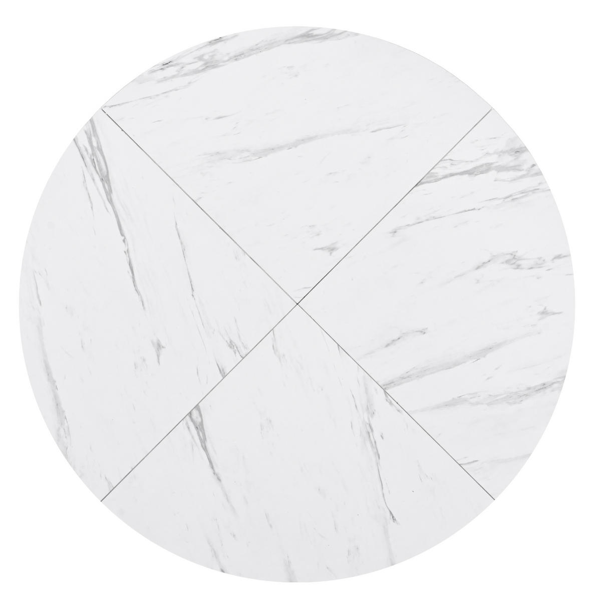 ESSTISCH 100 cm rund in Weiß mit schwarzer X-förmiger Metallhalterung, stabil und elegant - Schwarz/Weiß, Holzwerkstoff (100/100/75cm) - OKWISH