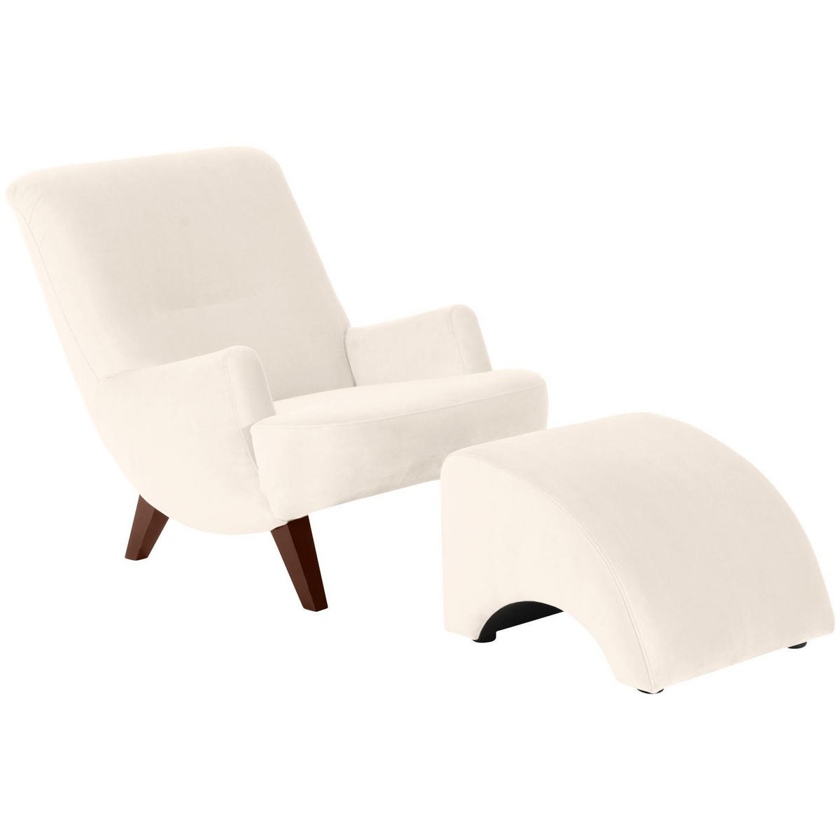 SESSEL Kajsa 71x80x101 Bezug Samtvelours Buche nussbaum/creme - Nussbaumfarben/Creme, Kunststoff (101/80/71cm) - 58aufmkessel