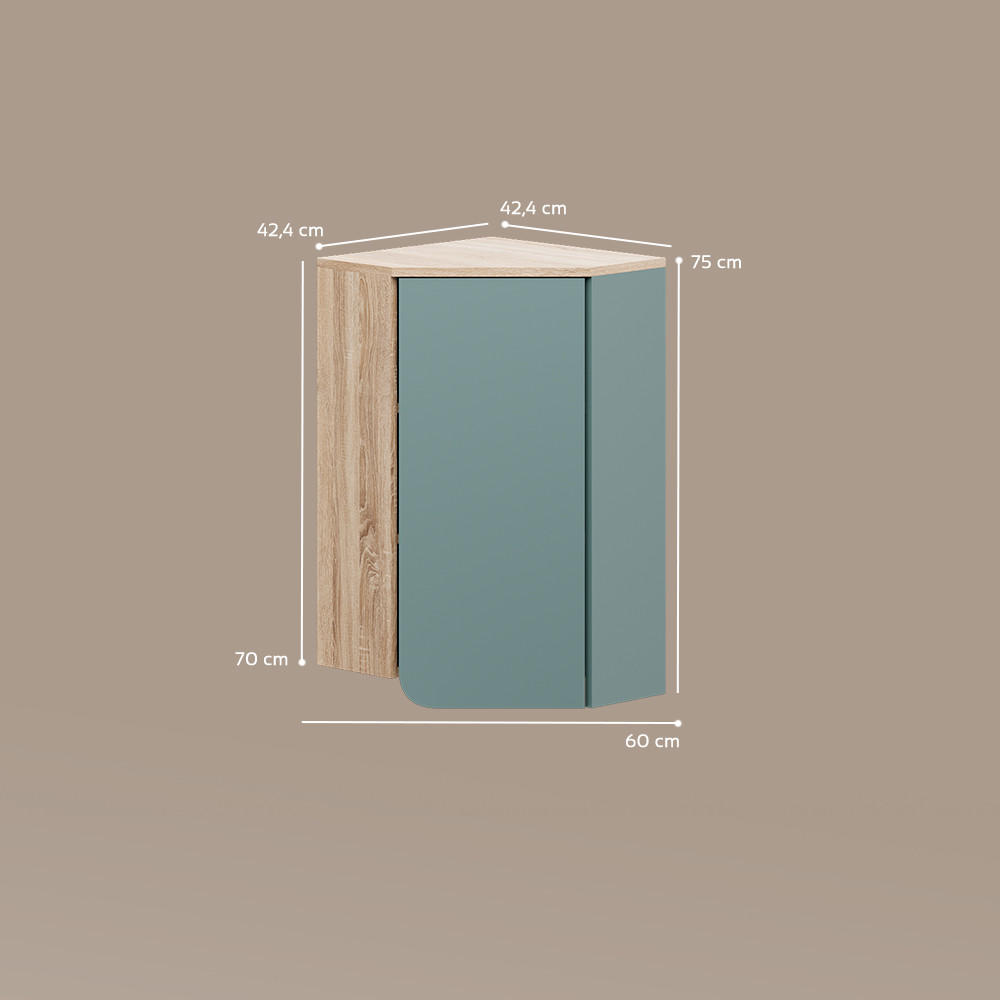 Thumbnail - Livinity® Badschrank, Blaugrau, Sonoma Eiche, Holzwerkstoff, 6 Fächer, Rechteckig, 42.4x75x42.4 cm, Badezimmer, Badezimm...