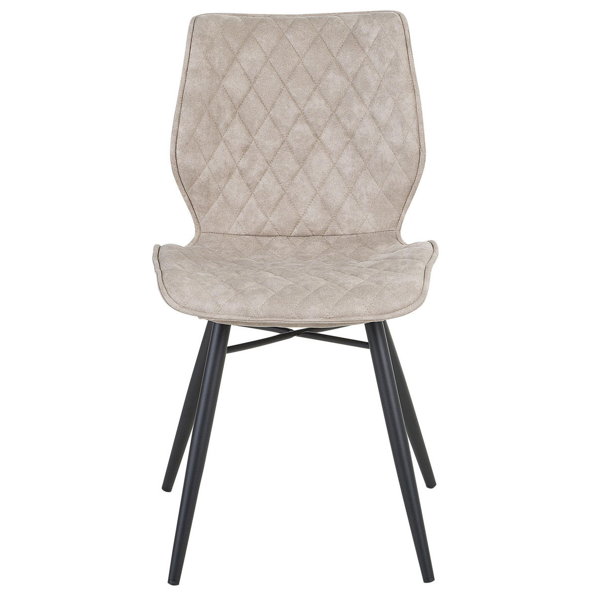 JÍDELNÍ ŽIDLE sada 2 ks čalounění Béžová Lisle - béžová, kov/textil (47/86/56cm) - Beliani