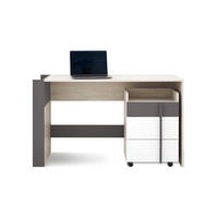 KINDERSCHREIBTISCH REMI 10 130 cm breit mit Container 11 in Eichenweiß / Weiß Matt / Anthrazit - Eichefarben/Anthrazit, Holzwerkstoff (130/76/55cm) - Deine Möbel 24