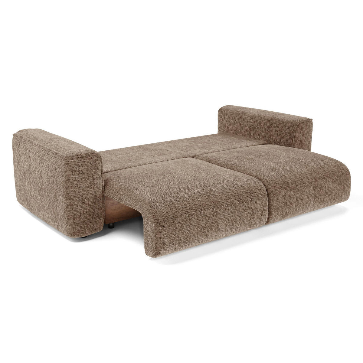 SCHLAFSOFA mit Stauraum COMO Kettgewebe mit weichem Griff Braun 254cm - Braun, Textil (254/78/95cm) - Premium Interiors
