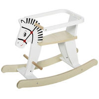 SCHAUKELPFERD DE-18219 mit Sicherheitsbügel und Fußstütze Holz - Weiß, Holzwerkstoff (26/48/68cm) - ComfortXL