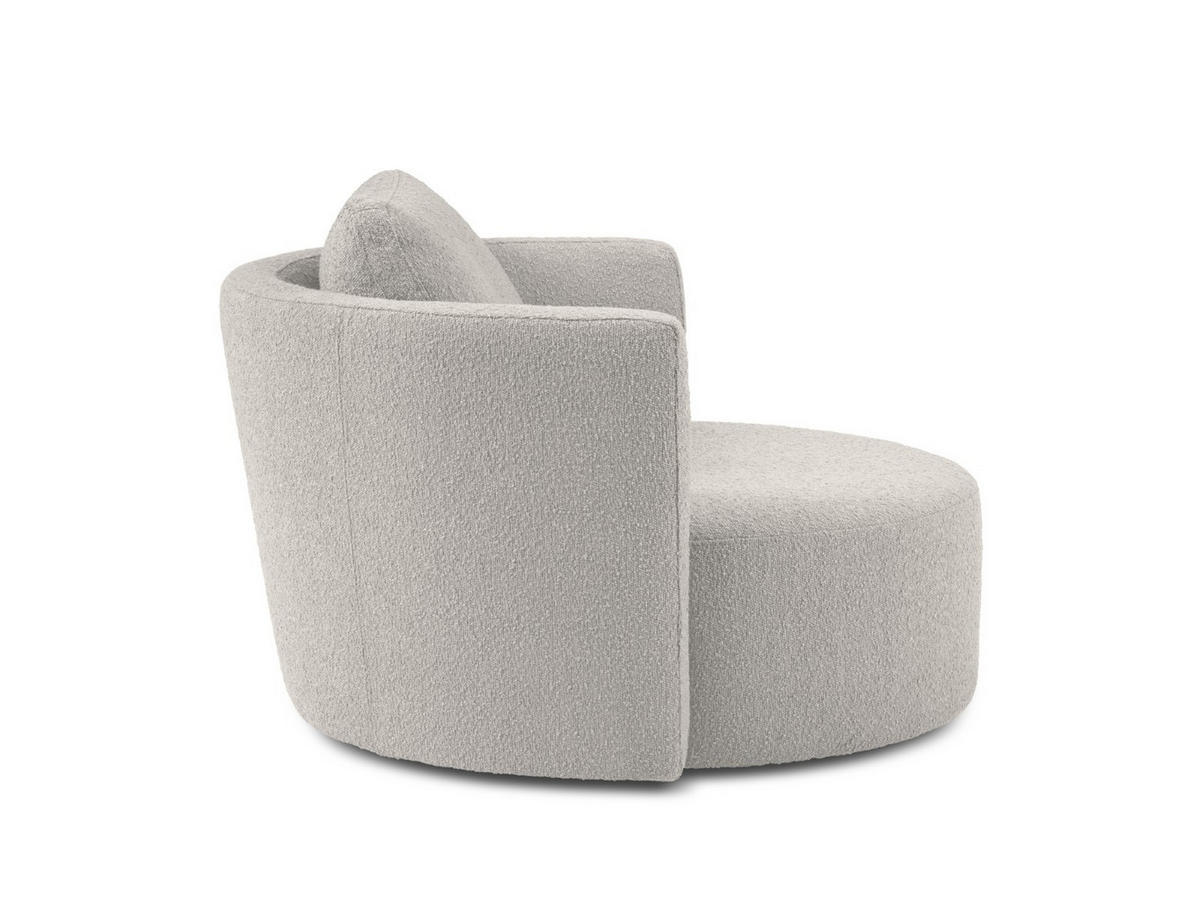 DREHSESSEL Bliss aus Boucle hellgrau - Hellgrau, Textil (92/75/92cm) - Micadoni