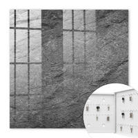SCHLÜSSELBOX Weiß 30x30 cm – Türöffnung nach rechts - Grauer Stein - Grau, Metall (30/30/5cm) - TULUP