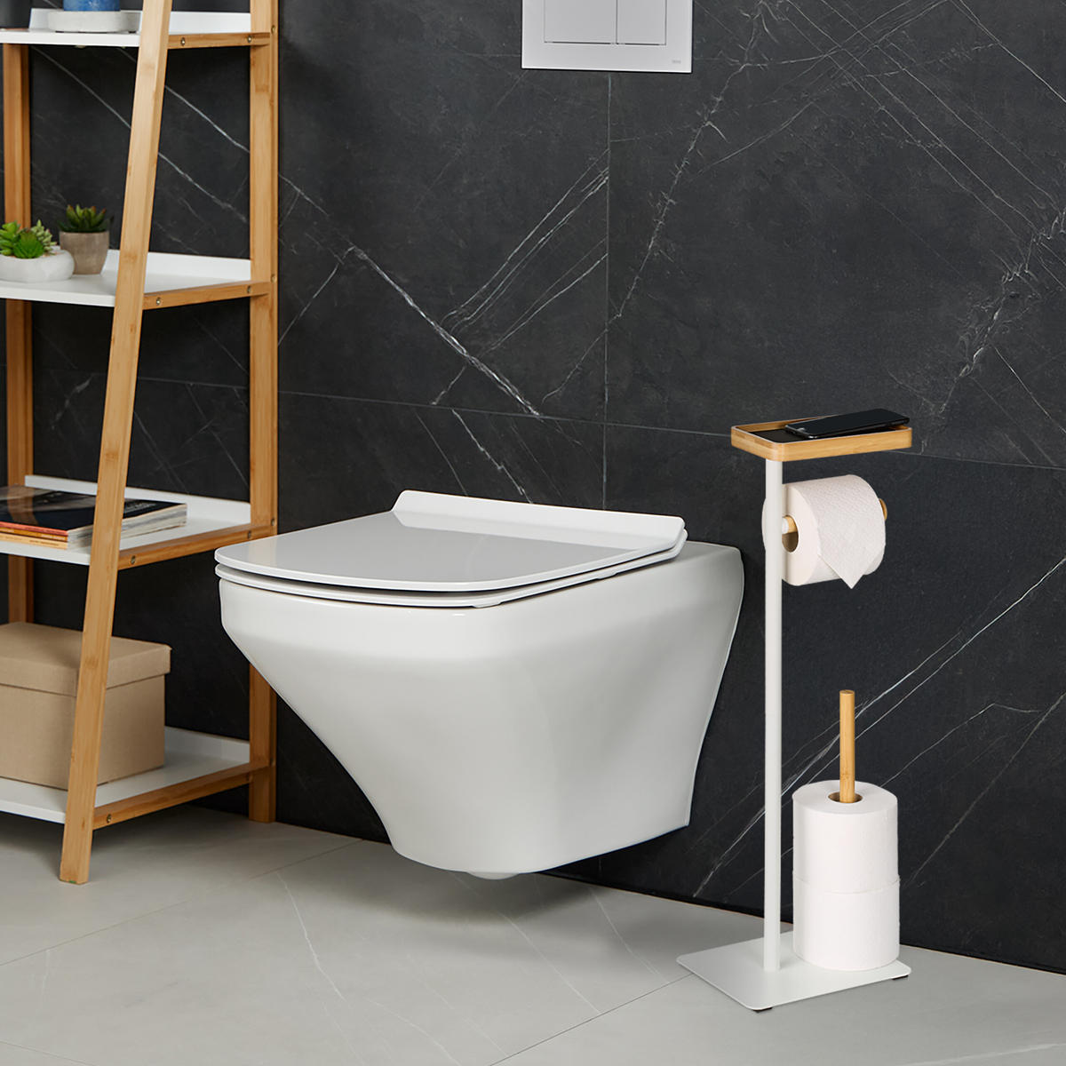 TOILETTENPAPIERHALTER - Multicolor, Holz/Kunststoff (23/65/18cm) - Relaxdays