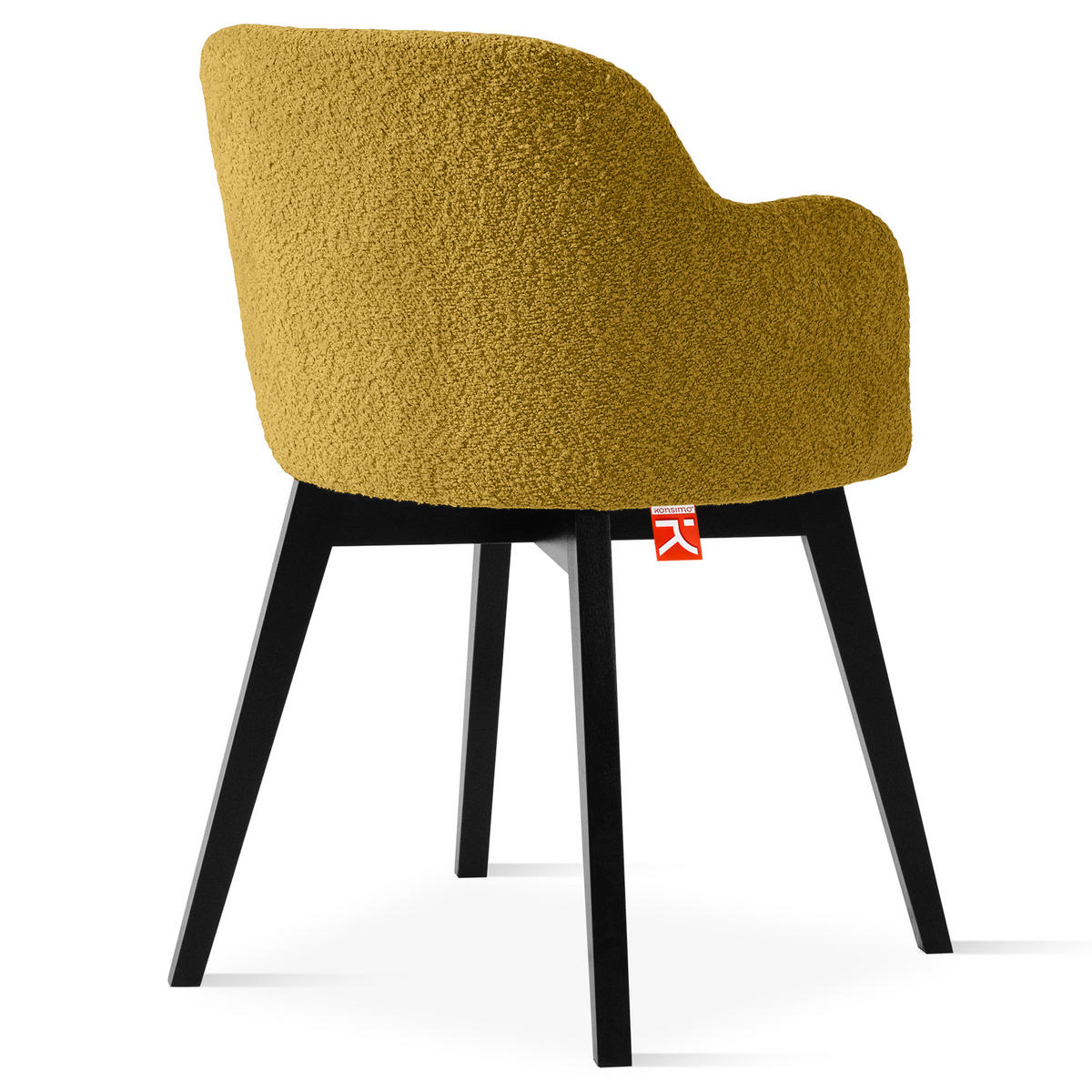 POLSTERSTUHL LONIS Esszimmerstühle 2er Set - Schwarz/Honig, Holz/Textil (55/82/54cm) - KONSIMO®