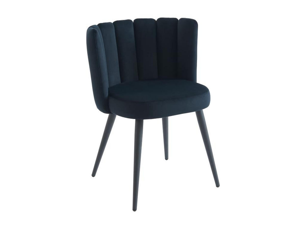 STUHL 2er-Set - Samt & Metall - Schwarz - PRANILA - Schwarz, Textil (55/78.5/59cm) - Pascal Morabito