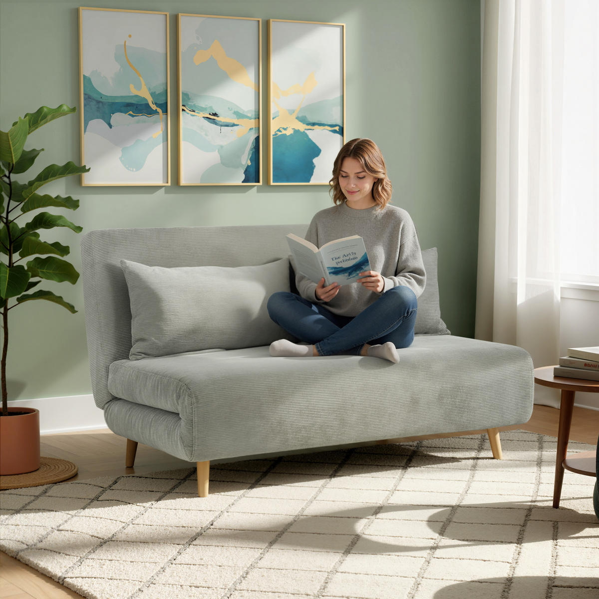 2-SITZER Schlafsofa Grau 141.0/90.0/81.0 cm - Grau, Textil (90/81/141cm)