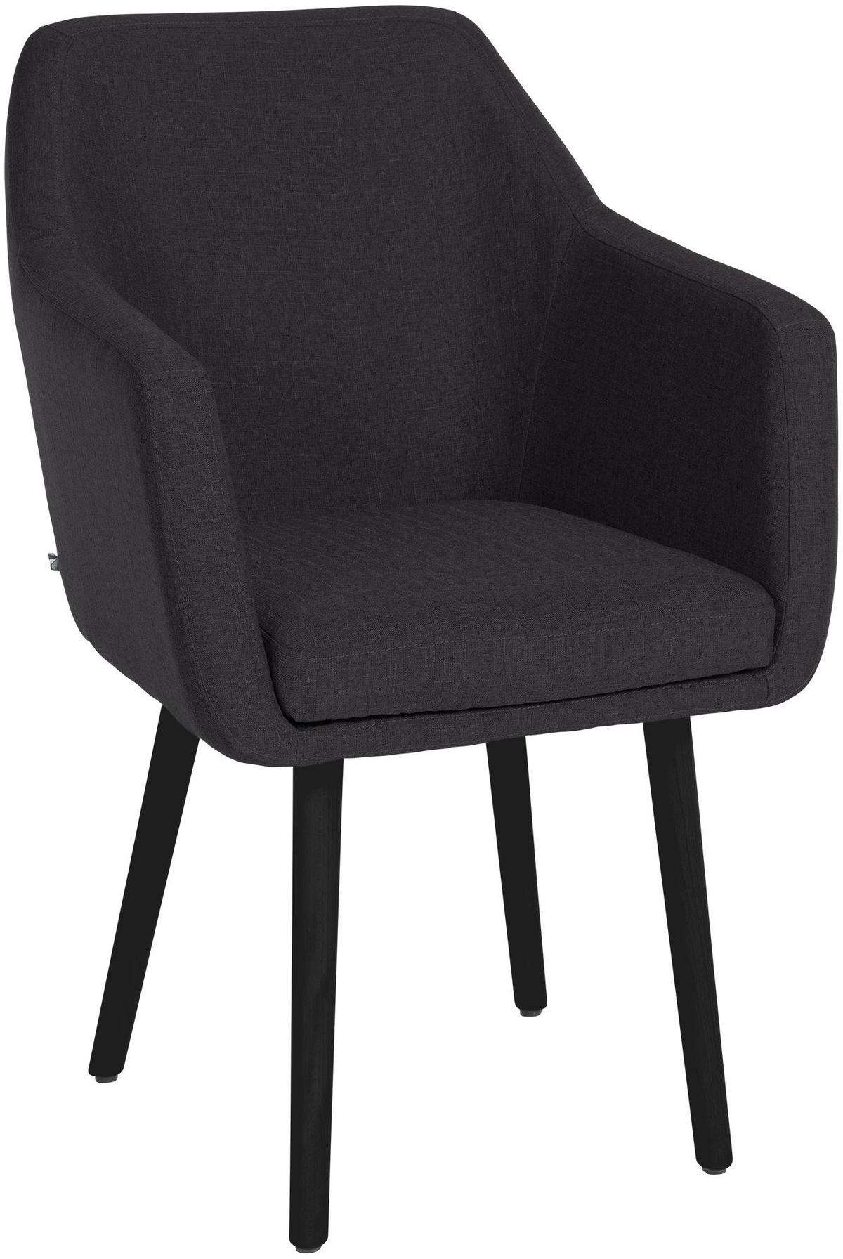 ARMLEHNENSTUHL Stoff schwarz - Schwarz, Holz/Textil (61/88/57.5cm) - CLP