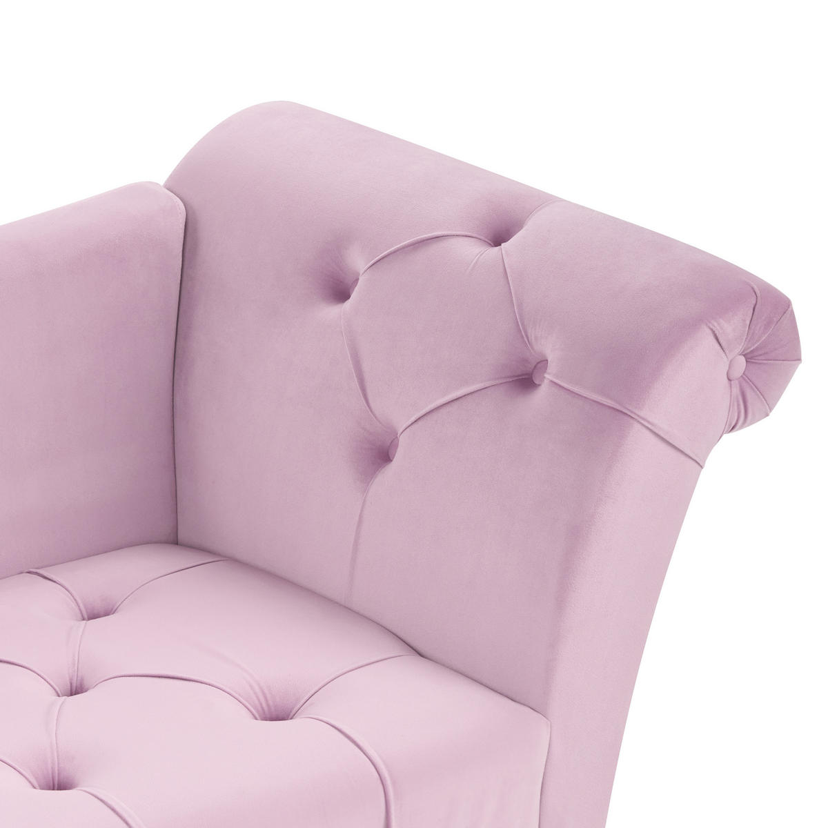 ČALOUNĚNÉ LEHÁTKO CHAISE LONGUE Sametová látka Světle fialové Nantilly - fialová, textil (175/76/70cm) - Beliani
