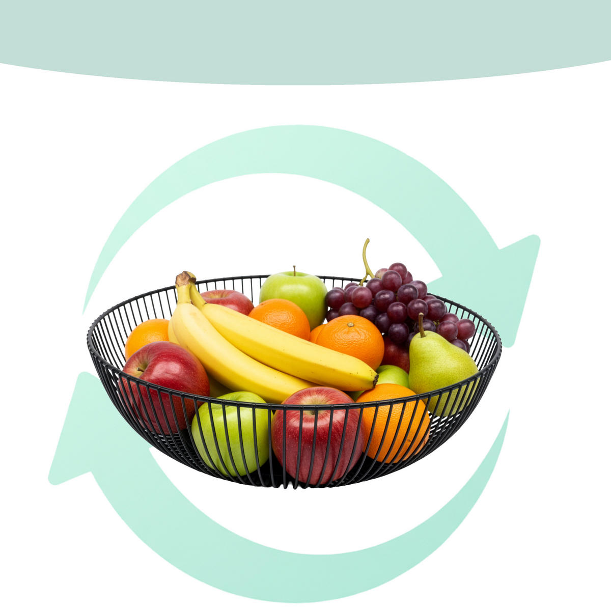 OBSTSCHALE - Schwarz, Metall (8cm) - Relaxdays