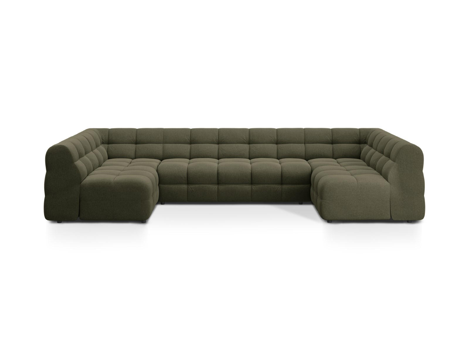 PANORAMASOFA Kendal aus strukturiertem Stoff amazonasgrün 7 Sitzplätze - Waldgrün, Textil (203/79/372cm) - Micadoni
