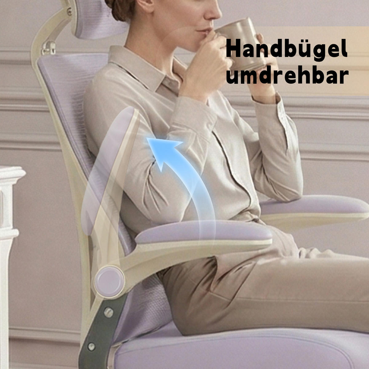 DREHSTUHL DE-40943 mit klappbarer Rückenlehne und 3D-Kopfstütze Violett - Lila, Metall (62/129/48.5cm) - ComfortXL