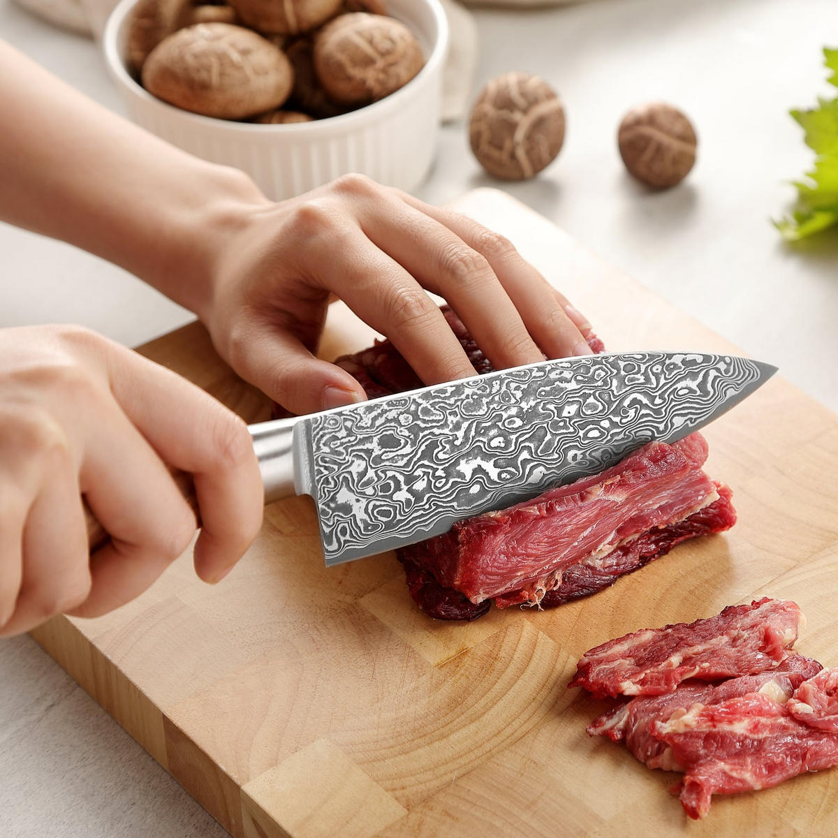 CHEFMESSER 16 cm - Birkefarben, Holz/Metall (23cm) - Zayiko