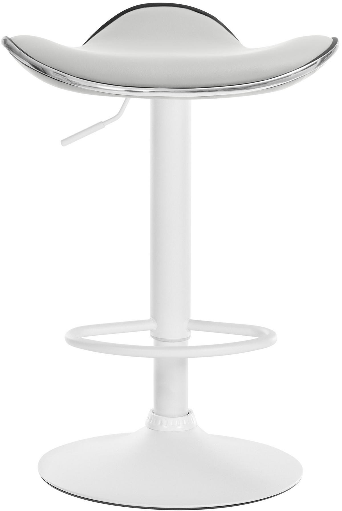 BARHOCKER Lederlook Weiß - Weiß, Textil/Metall (45/71/45cm) - CLP