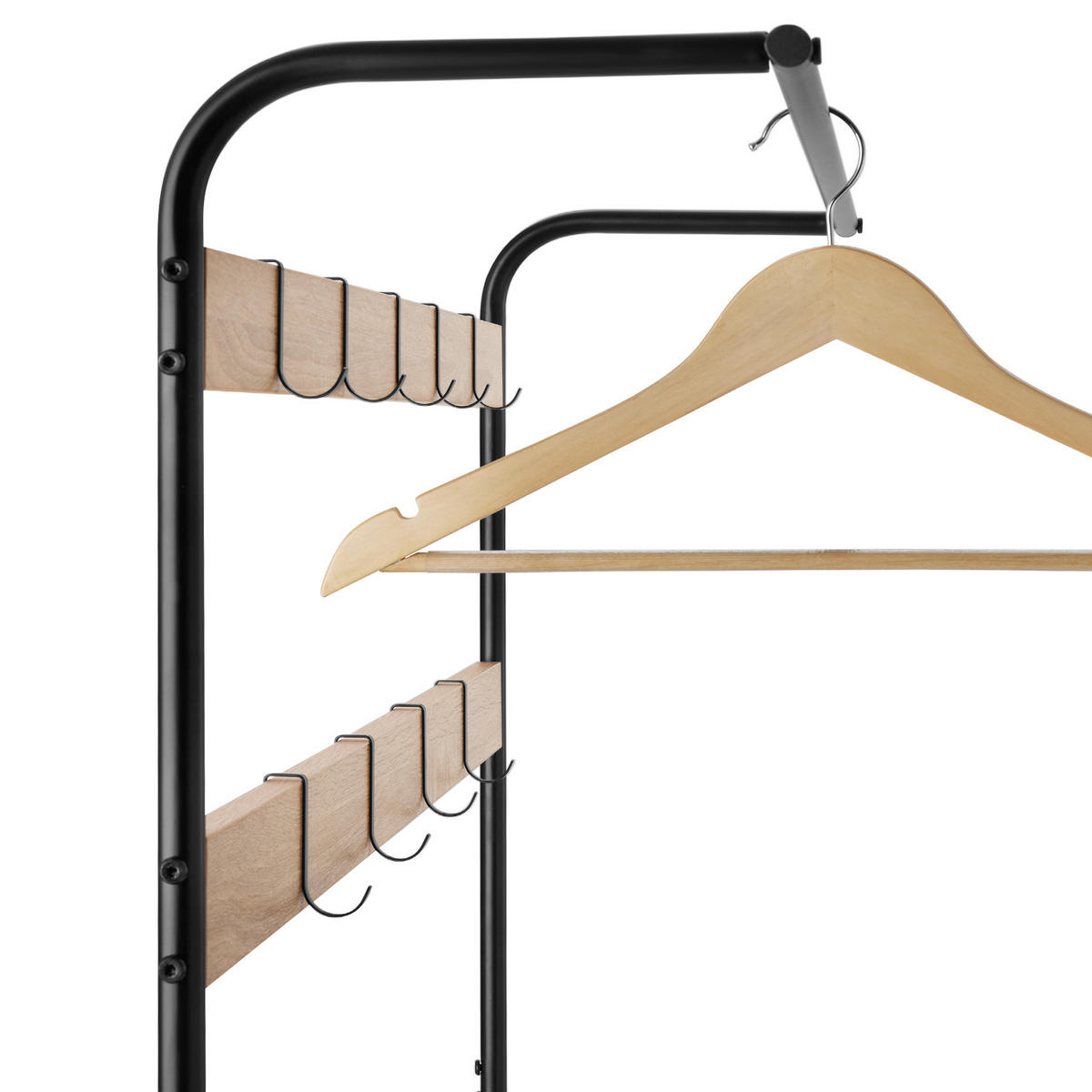 GARDEROBENSTÄNDER Alberta,inklusive Kippschutz, 85,5 x 36 x 184 cm,Industrial Holz hell, Eiche Sonoma - Naturfarben, Textil (36/184/85.5cm) - tectake