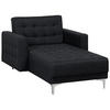 CHAISELONGUE Polsterbezug graphitgrau/silber Aberdeen - Silberfarben/Graphitfarben, Textil (107/83/168cm) - Beliani