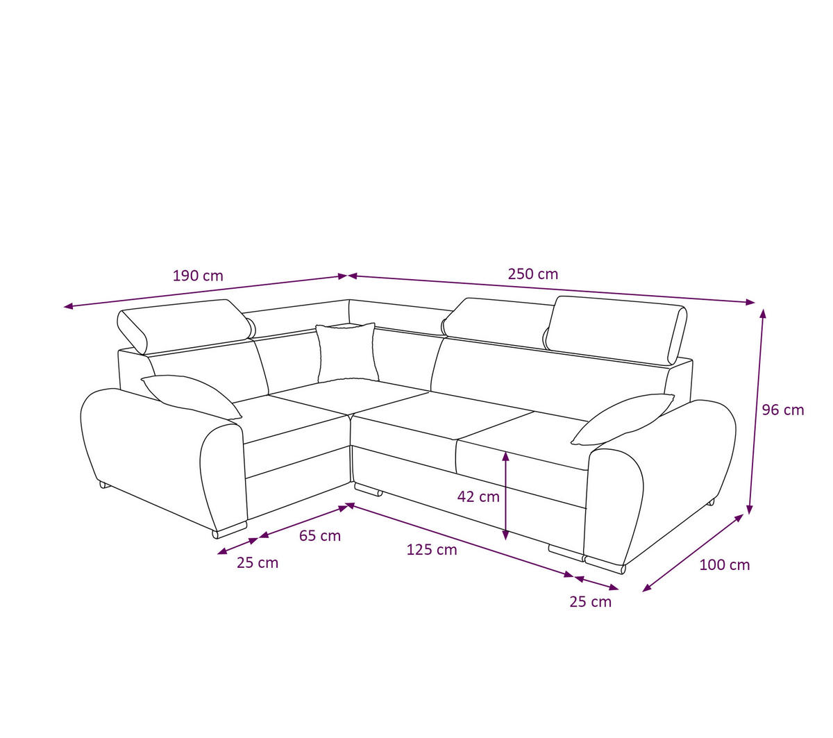 ECKSOFA APOLLO KN08, Eckcouch in L-Form mit Schlaffunktion, Farbe: Dunkelgrau, Velourstoff, Ottomane Rechts - Dunkelgrau, Textil (255/190cm) - O-Sofa