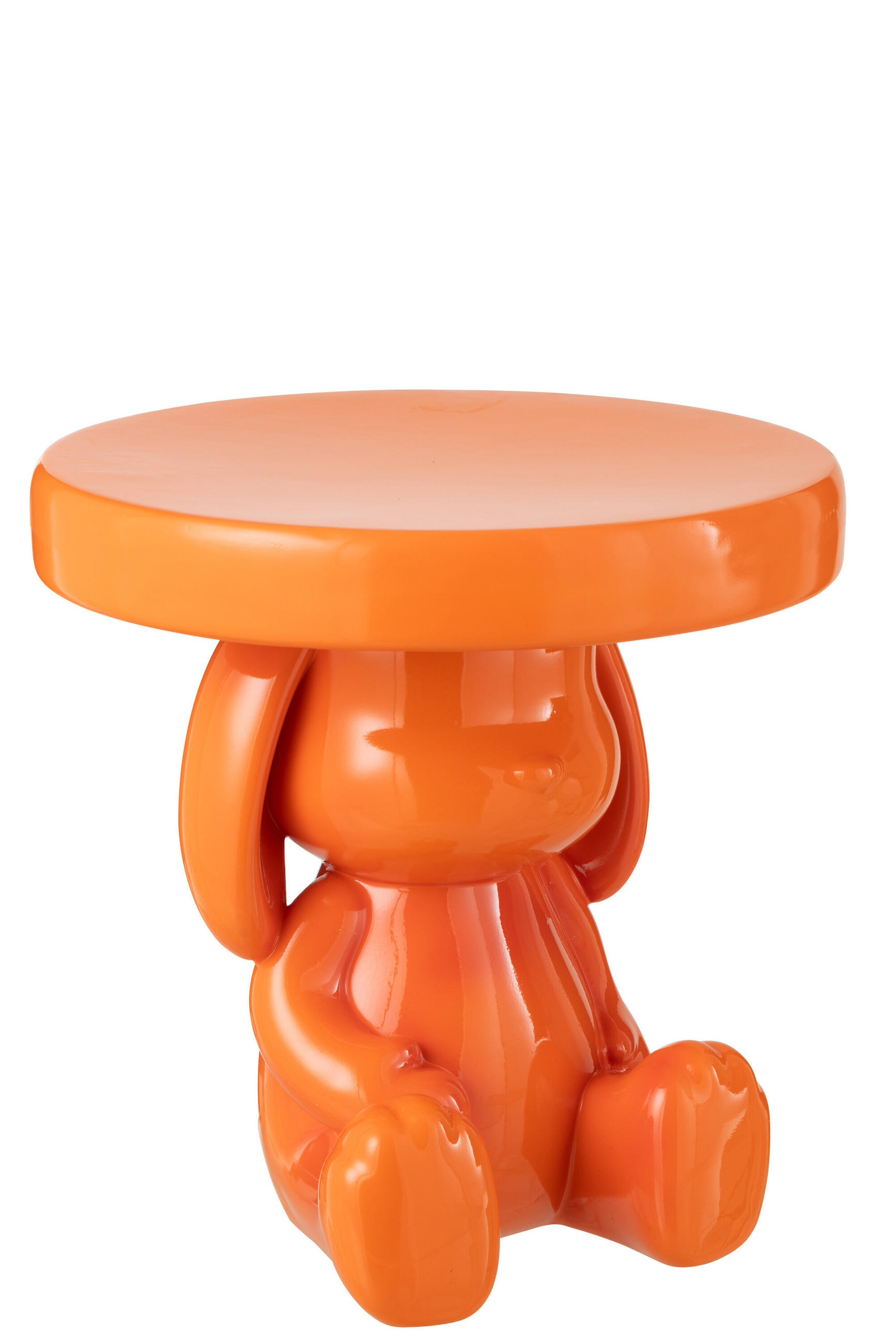 BEISTELLTISCH BÄR Orange - Orange, Glas/Naturmaterialien (35/35/35cm) - J-Line