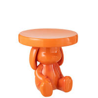 BEISTELLTISCH BÄR Orange - Orange, Glas/Naturmaterialien (35/35/35cm) - J-Line
