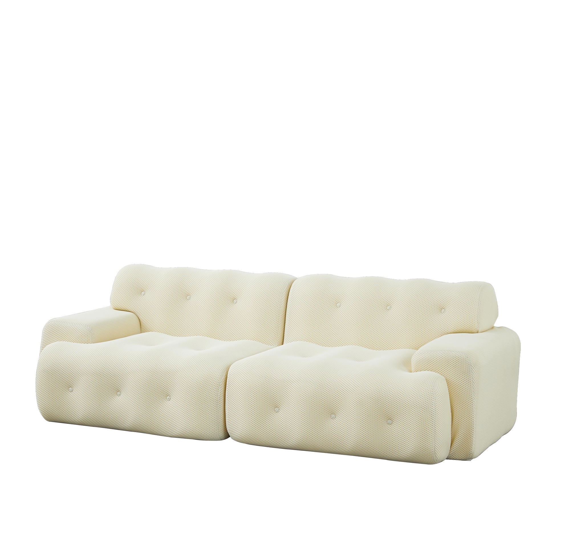 2-SITZER-SOFA 224/104/66 cm, montagefrei mit 3D-Strickgewebe und breiten Armlehnen, Beige - Beige, Textil (224/66/104cm) - Redom