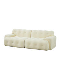2-SITZER-SOFA 224/104/66 cm, montagefrei mit 3D-Strickgewebe und breiten Armlehnen, Beige - Beige, Textil (224/66/104cm) - Redom