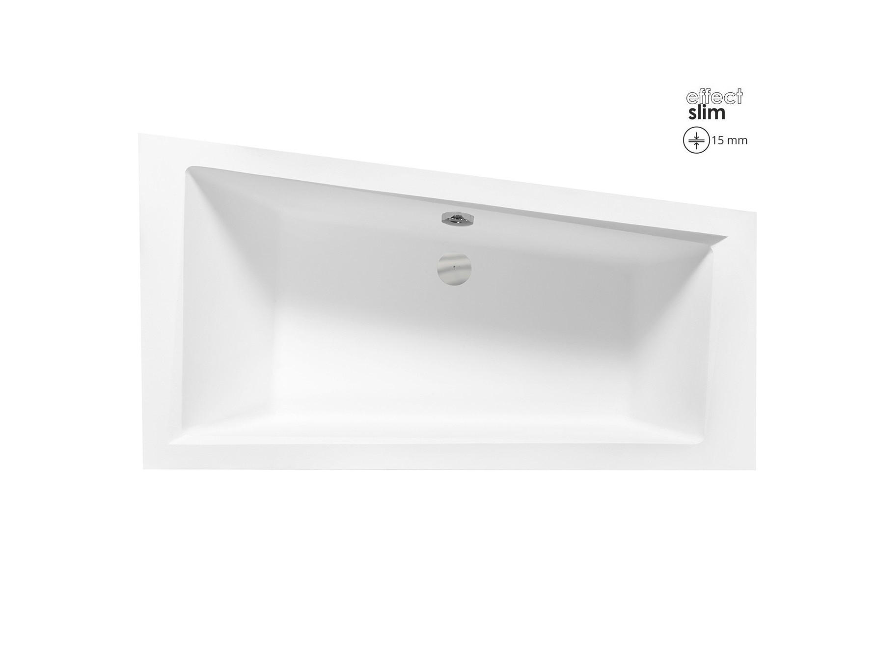BADEWANNE Eckwanne INTIMA SLIM 180/125 Rechts mit 2/ Kopfstützen Ablauf Füße - Weiß, Kunststoff (125/55.5/180cm) - bad land