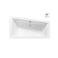 BADEWANNE Eckwanne INTIMA SLIM 180/125 Rechts mit 2/ Kopfstützen Ablauf Füße - Weiß, Kunststoff (125/55.5/180cm) - bad land
