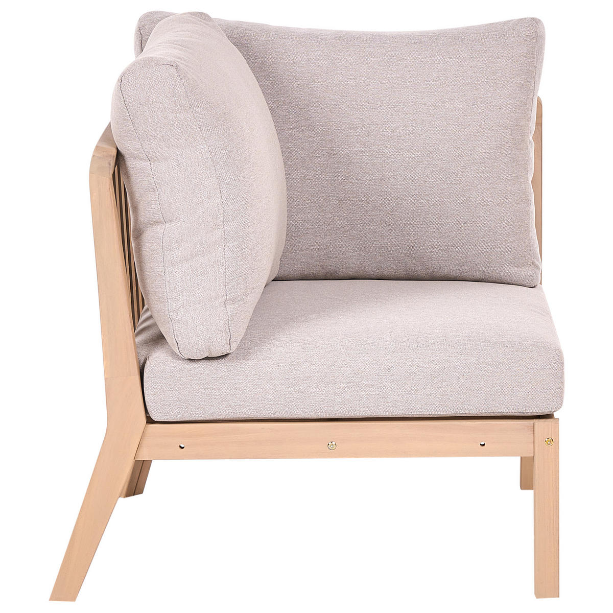 GARTEN-ECKMODUL Akazienholz Hellbraun Rivello - Hellbraun/Beige, Holz (80/84/80cm) - Beliani