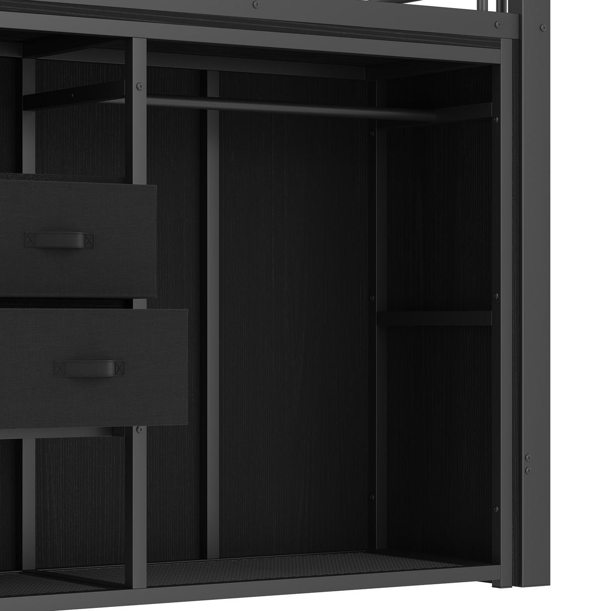 HOCHBETT aus Metall 90x200 cm in Schwarz mit LED-Beleuchtung - Schwarz, Metall (90/200cm) - Modfu