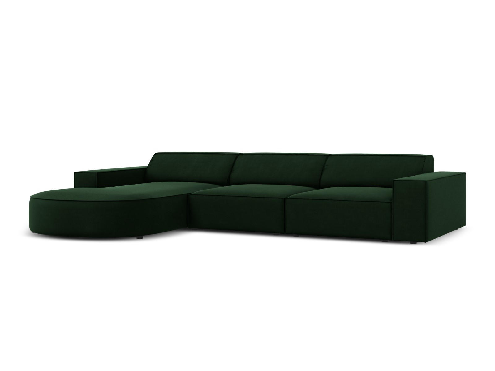 ECKSOFA links Jodie aus Samt flaschengrün 4 Sitzplätze - Dunkelgrün, Textil (166/284cm) - Micadoni